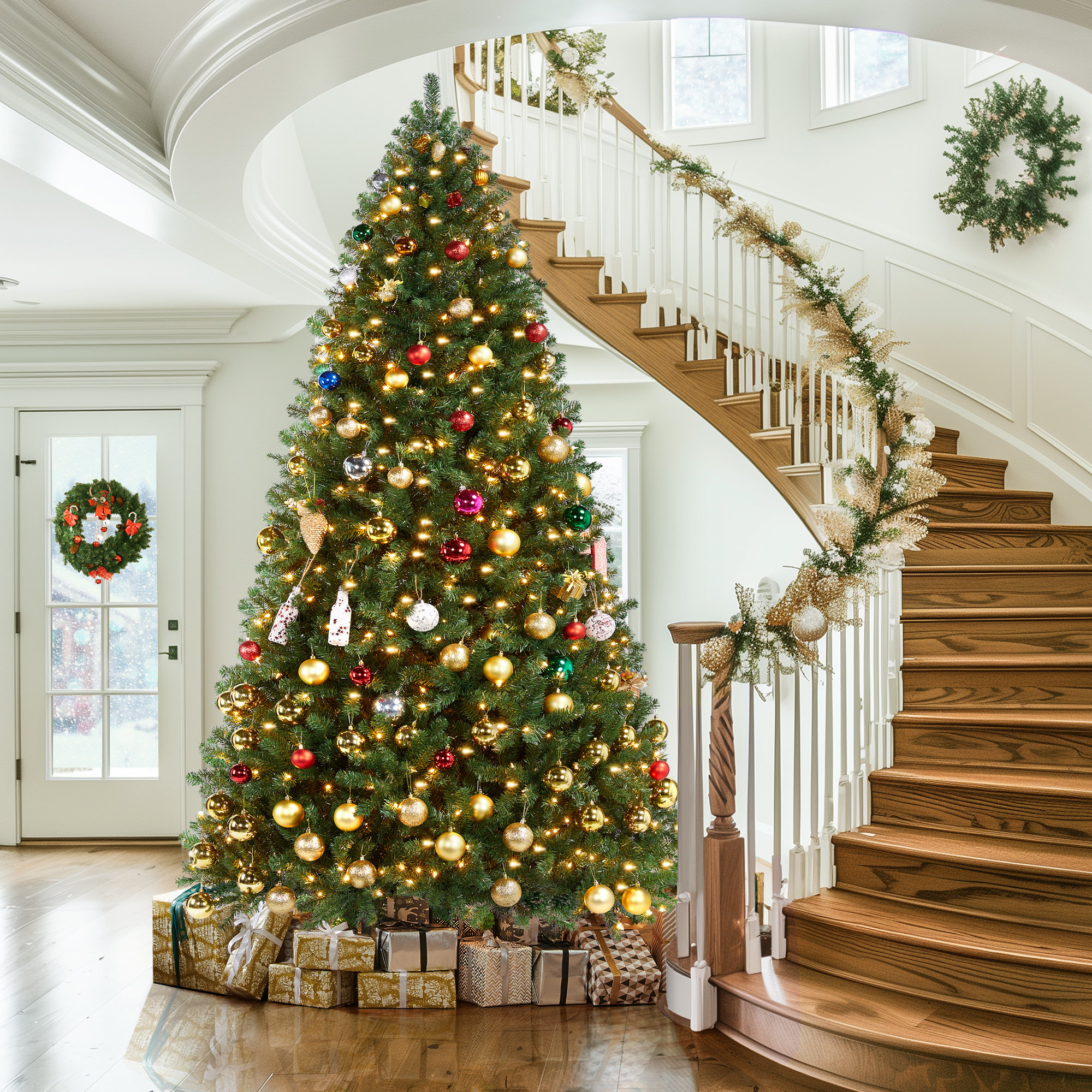 The Holiday Aisle® Pre-Lit Green Spruce Artificial Christmas Tree